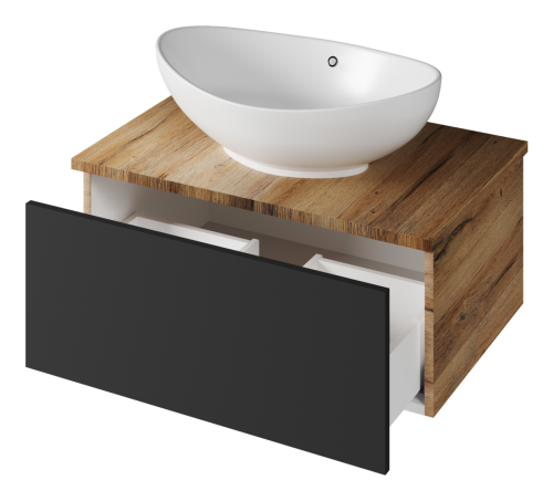 Тумба под раковину Misty Ива П-Ива-01070-481Я 70х50 подвесная цвет серый/коричневый - фото 4