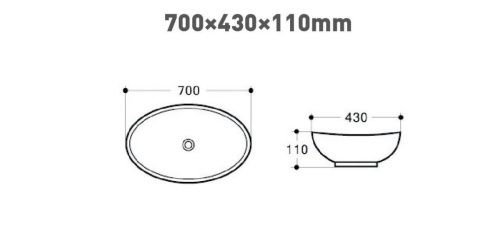 Раковина керамическая Art&Max AM2370 70х40 накладная цвет белый - фото 2