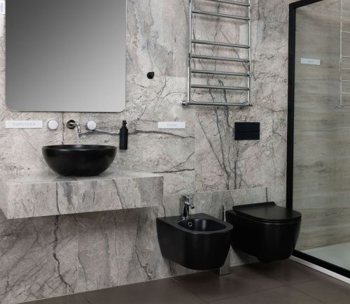 Биде подвесное Hatria FUSION A0Y1D902 цвет черный - фото 2