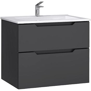 Тумба под раковину Jorno SLIDE Sli.01.75/P/A 80х50 подвесная цвет черный