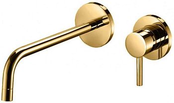 Смеситель для раковины Paffoni Light LIG101HG70 встраиваемый в стену золото