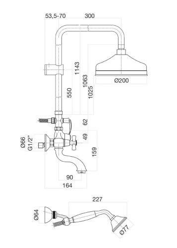 Душевая стойка Fiore 26CO0615 настенная цвет хром/золото - фото 3