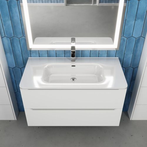 Раковина керамическая Uperwood Monica RMonica90wg 90х50 полувстраиваемая цвет белый - фото 4