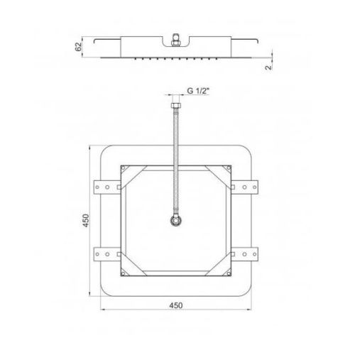 Верхний душ Webert Aria AC0844845 нержавеющая сталь - фото 3