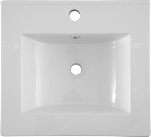 Раковина керамическая Aquanet Flat 00303190 50х40 полувстраиваемая цвет белый 1 отверстие под смеситель - фото 2