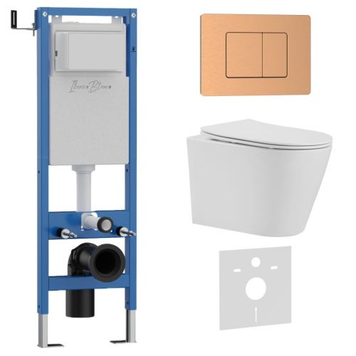 Комплект унитаз с инталляцией и клавишей смыва Iberica Blanca BURGOS ALTO IB.001M.BRA.234.1172