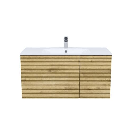 Тумба с раковиной Iddis Bild BIL10V0i95K 100х50 подвесная цвет коричневый - фото 2