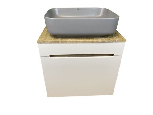 Тумба с раковиной Sintesi STL.W7018_SIN-LVB-APP-409GM 60х60 подвесная цвет белый - фото 4