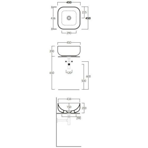 Раковина керамическая Simas Balloon BA03bi 50х50 накладная цвет белый без отверстий под смеситель - фото 2