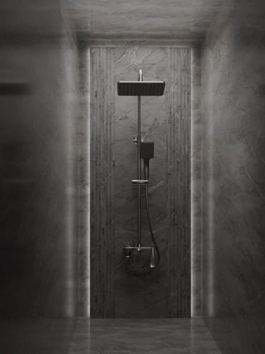 Душевая стойка Knotlor KN-62/GM настенная цвет вороненая сталь - фото 4