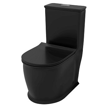 Унитаз напольный с бачком Grossman Retro GR-4492BMS черный с сиденьем безободковый каскадный смыв