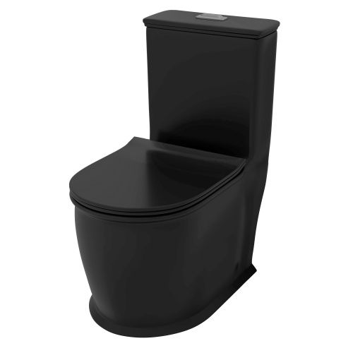 Унитаз напольный с бачком Grossman Retro GR-4492BMS черный с сиденьем безободковый каскадный смыв