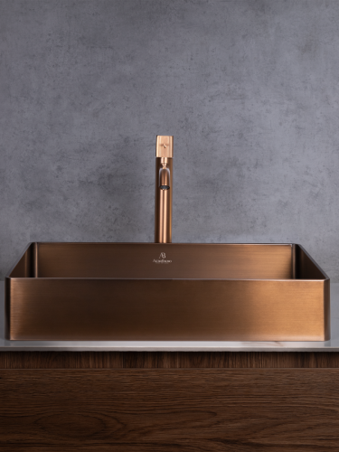 Раковина из нержавеющей стали AltroBagno Astro AltroBagnoAstro001020BrAn 50х40 накладная цвет бронза - фото 2