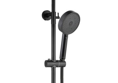 Душевая стойка Aquatek ВЕГА AQ2043MB настенная цвет черный с термостатом - фото 4