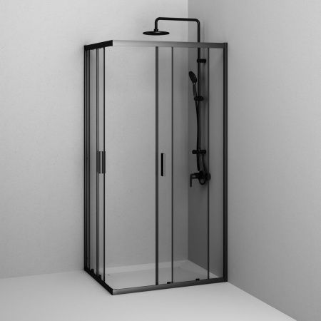 Душевой уголок Am.Pm Gem W90G-403-100280-BT 100х80 стекло прозрачное профиль черный без поддона