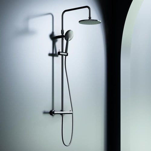 Душевая стойка Damixa Option DX218091300 настенная цвет черный с термостатом - фото 3