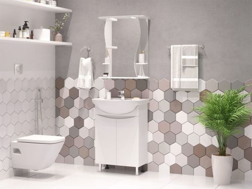 Тумба под раковину Misty Смайл Э-Сма01060-031Пр 60х30 напольная цвет белый - фото 5