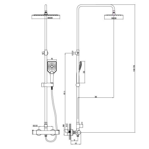 Душевая стойка LeMark Yeti LM7860C настенная цвет хром с термостатом - фото 2