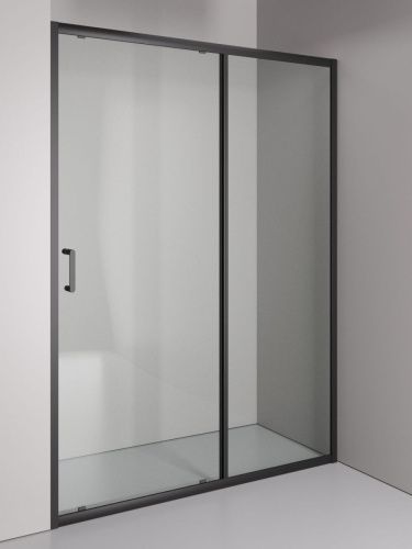Душевая дверь Orange E02-140TB 140х190 стекло прозрачное профиль черный - фото 2
