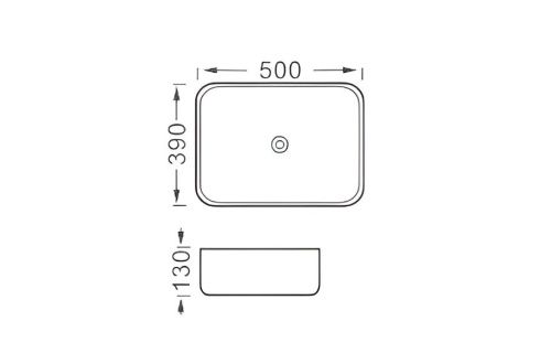 Раковина из сантехнического фарфора Aquatek ВЕГА AQ5515-MW 50х40 накладная цвет белый без отверстий под смеситель - фото 2