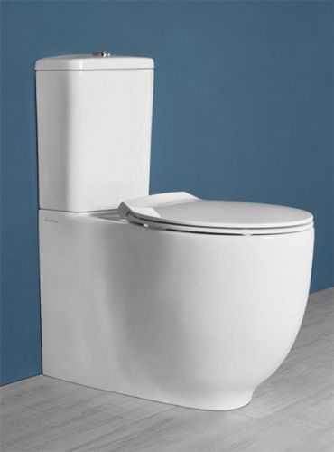 Чаша унитаза напольная Hatria LE FIABE Y1E801 цвет белый без сиденья безободковая каскадный смыв - фото 2