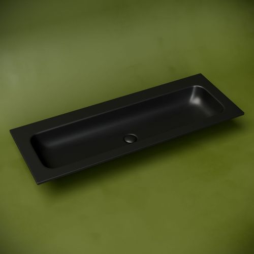 Раковина из сантехнического фарфора Ceramica Nova GRACE CN7016MBwx 120х50 накладная цвет черный без отверстий под смеситель - фото 2