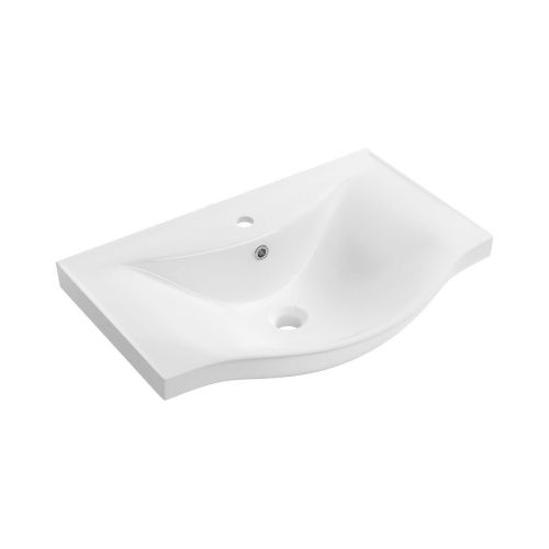 Раковина из сантехнического фарфора Wellsee Bisou 151205000 70х50 подвесная цвет белый 1 отверстие под смеситель - фото 2