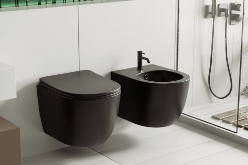 Биде подвесное Abber Bequem AC1150MB цвет черный - фото 3