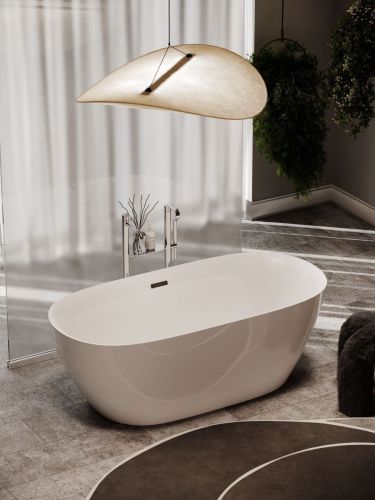 Ванна акриловая Sancos Fusion FB03 170х80 отдельностоящая овальная с каркасом - фото 4