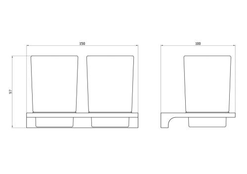 Стакан для зубных щеток Wonzon & Woghand Eclipse WW-9128-LG - фото 2