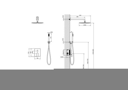 Душевая система Aquatek Оберон AQ1272BG встраиваемая в стену цвет золото - фото 3