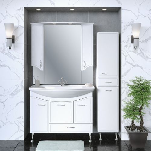 Тумба под раковину Runo Севилья 00000000598 100х30 напольная цвет белый - фото 3