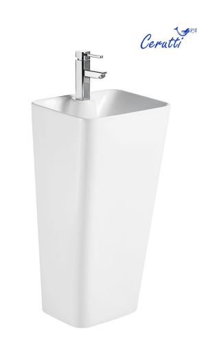Раковина из сантехнического фарфора Cerutti SPA CT7830 40х40 напольная цвет белый 1 отверстие под смеситель - фото 2