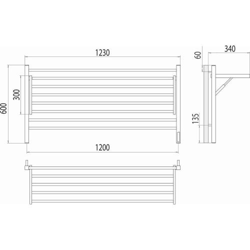 Полотенцесушитель электрический Terminus 4670078543349 125х60 черный - фото 3
