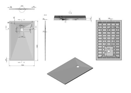 Душевой поддон из искусственного камня Vincea H30 VST-4SR9014W 140х90 белый