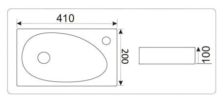Раковина из сантехнического фаянса CeramaLux 9265 40х20 накладная цвет белый 1 отверстие под смеситель