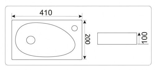 Раковина из сантехнического фаянса CeramaLux 9265 40х20 накладная цвет белый 1 отверстие под смеситель - фото 2