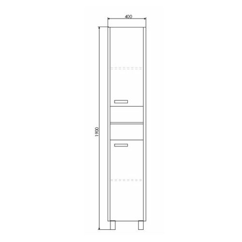 Шкаф-пенал Comforty Марио 00-00005976CF 40х190 напольный цвет белый/бежевый - фото 2
