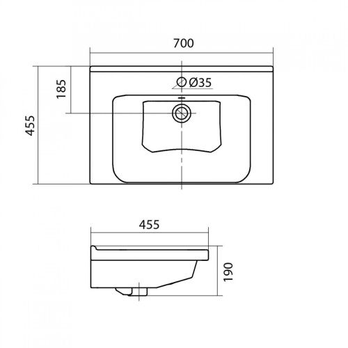 Раковина керамическая Onika Миранда 1WH302250 70х50 накладная цвет белый 1 отверстие под смеситель - фото 4