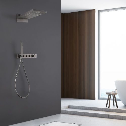Душевая система Abber AF8752NG встраиваемая в стену цвет серый с термостатом - фото 2