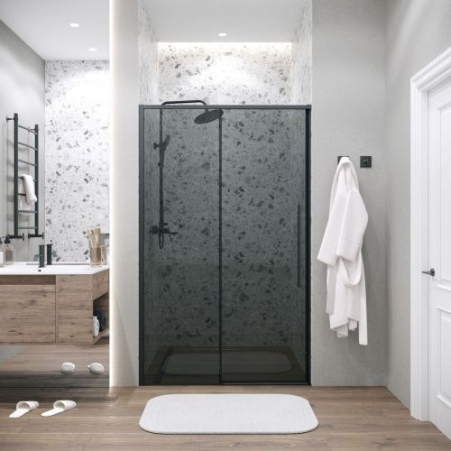 Душевая дверь Grossman Galaxy 100.K33.01.140.21.10 140х195 стекло тонированное профиль черный - фото 3