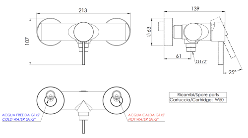 Смеситель для душа Remer Metrica MC33 настенный хром - фото 2