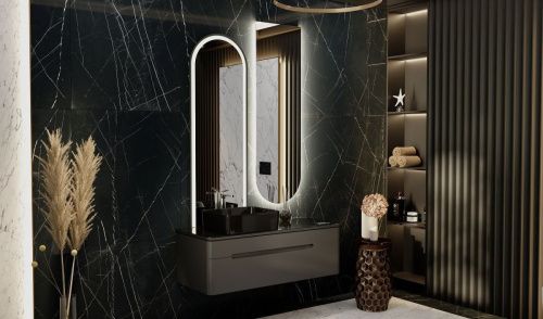 Тумба под раковину Jorno SHINE Shi.01.120-M/P/A 120х50 подвесная цвет черный - фото 2