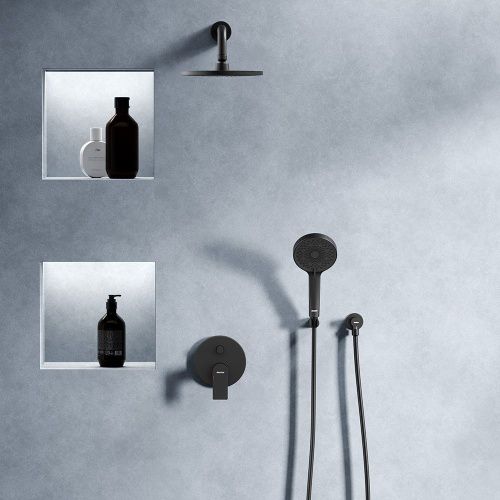 Душевая система Damixa Apollo 947520300 встраиваемая в стену цвет черный - фото 3