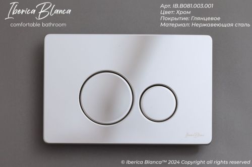 Клавиша смыва механическая Iberica Blanca INOX-O IB.B081.003.001 цвет серый - фото 2