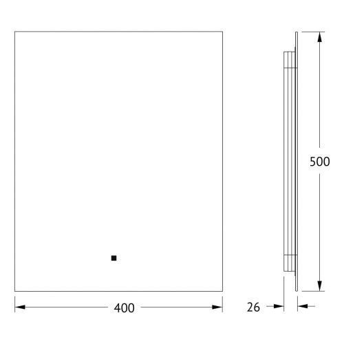 Зеркало с подсветкой Defesto GLOW DF 2511R 40х50 подвесное - фото 2