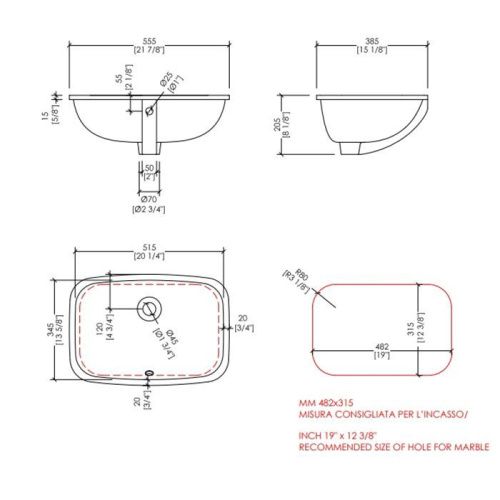 Раковина керамическая Devon Devon Swindon ACSWINDONDS bi 60 см встраиваемая цвет белый без отверстий под смеситель - фото 2