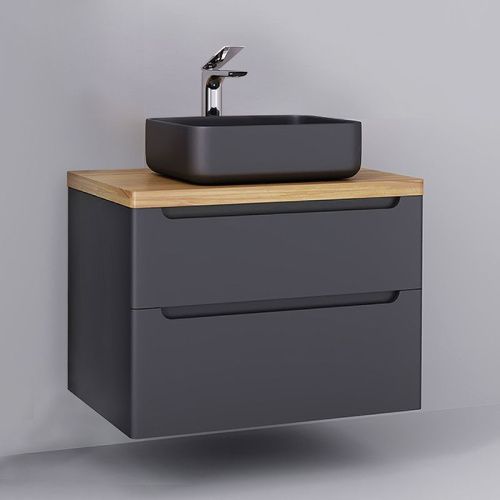 Тумба под раковину Jorno WOOD wood.01.80/P/GR 80х50 подвесная цвет серый - фото 3
