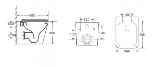 Унитаз подвесной CeramaLux 5171MW белый с сиденьем микролифт каскадный смыв - фото 2