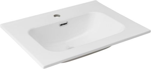 Раковина керамическая Aquanet Flat 00330429 60х50 полувстраиваемая цвет белый 1 отверстие под смеситель - фото 4